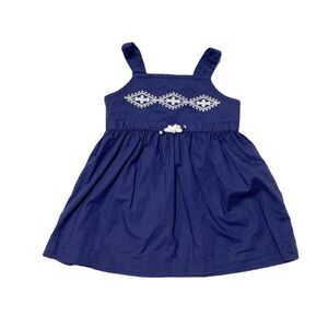 Carter's Baby Embroidered Navy Blue Sleeveless Dress